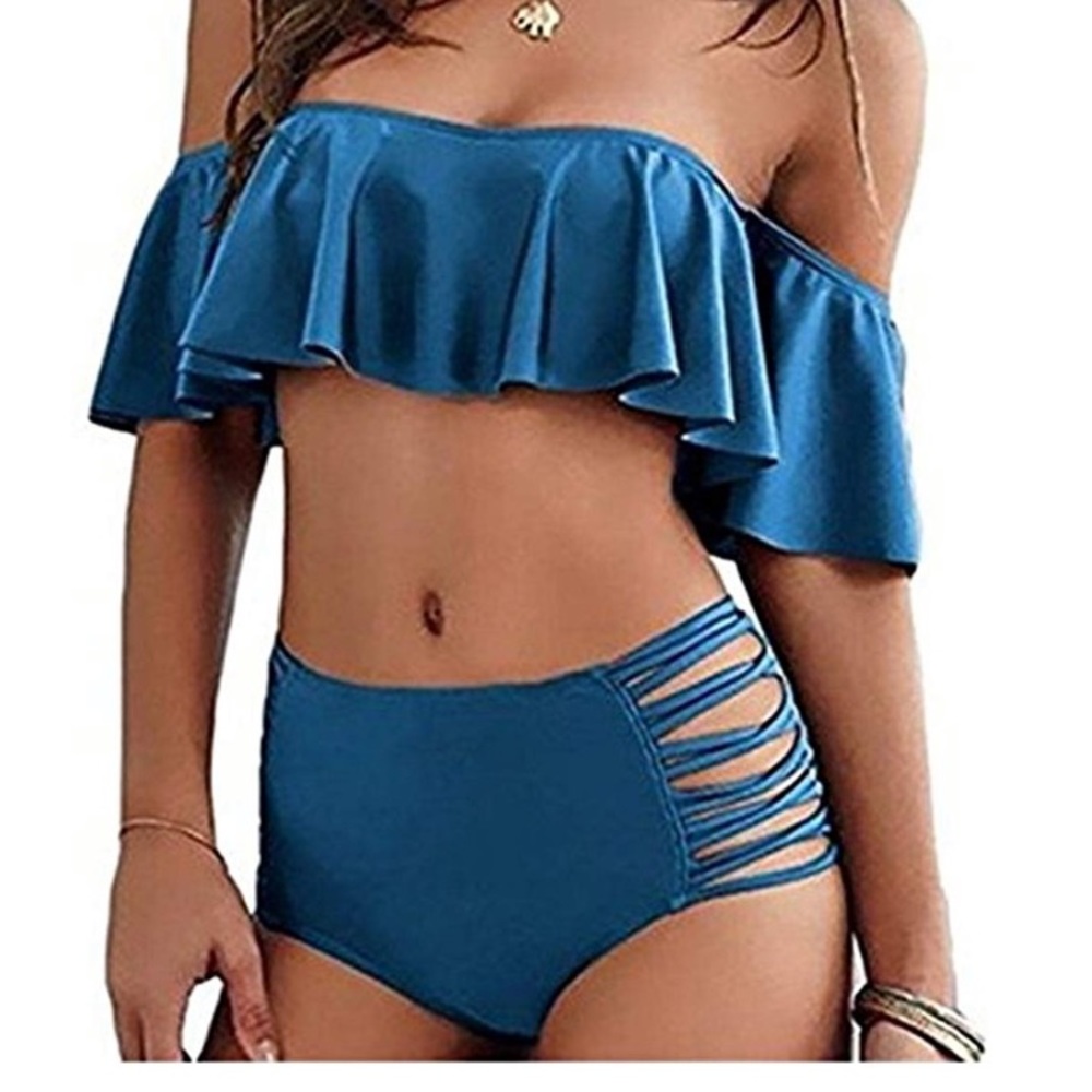 Teal high waisted Bikini